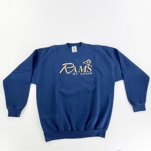Vintage Logo Athletic NFL Football St Louis Rams Logo Pullover Sweater